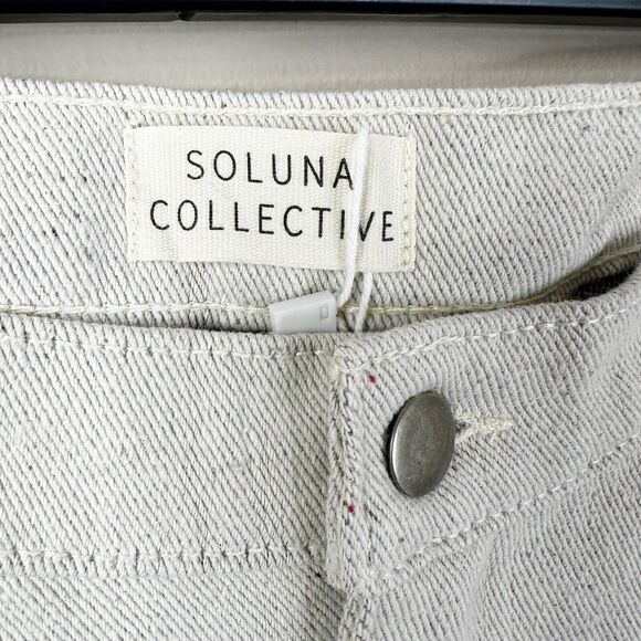 NEW Soluna Collective Denim Pants Womens 14 Two Tone Upcycled Cotton Relaxed Fit - Picture 4 of 10